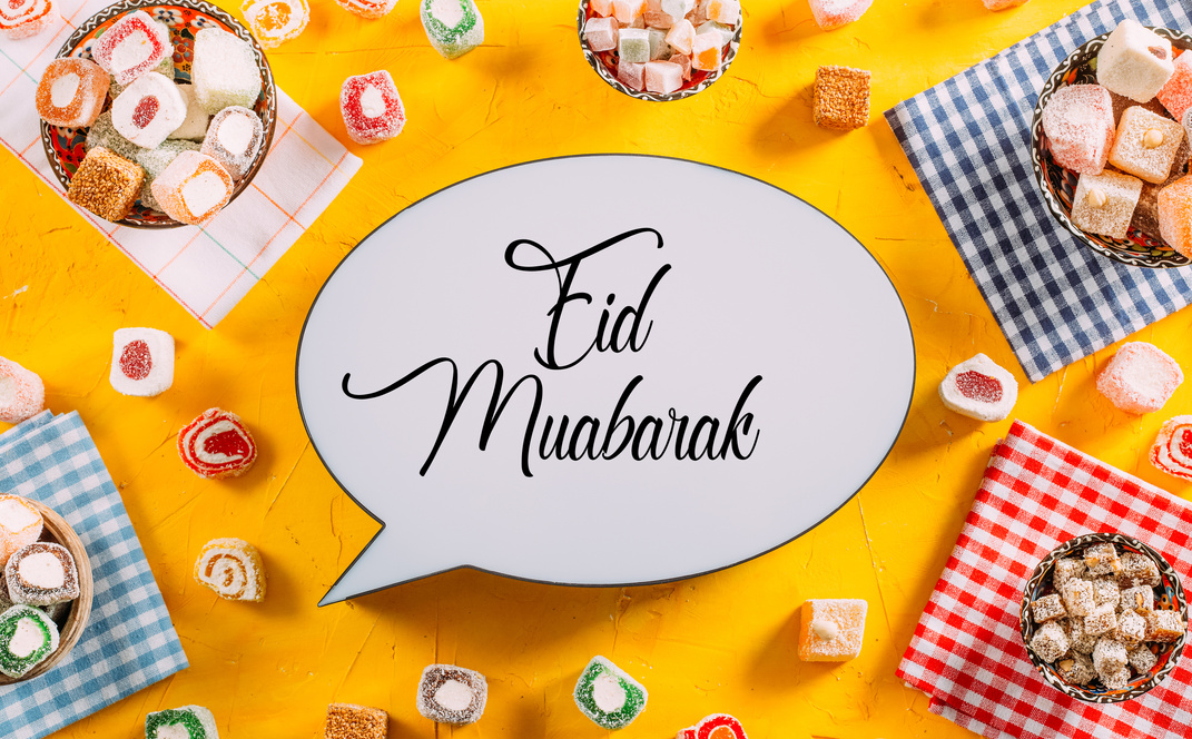 Eid Mubarak Text and Turkish Delights